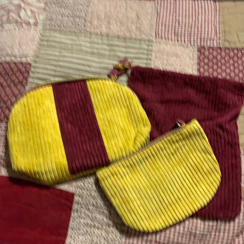 Ipsy corduroy make up bag set.